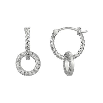 Créoles en Argent avec oxyde de zirconium blanc