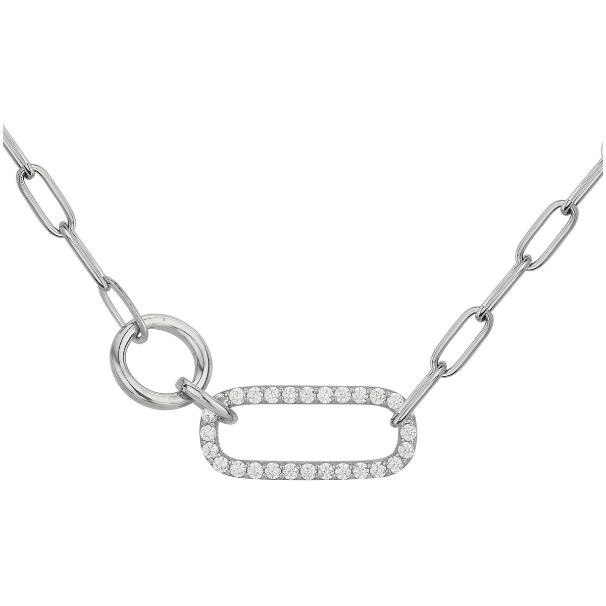 Collier en Argent avec oxyde de zirconium blanc