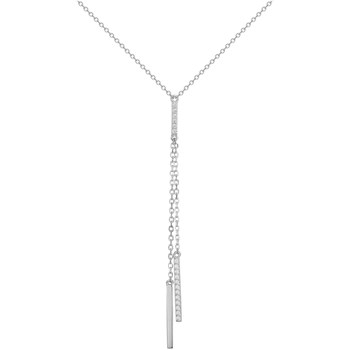 Collier Y en Argent avec oxyde de zirconium blanc