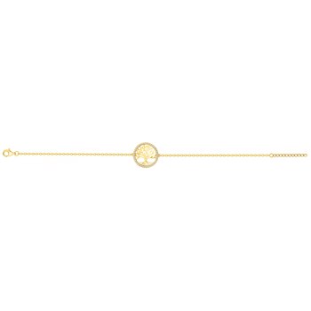 Bracelet en Plaqué Or avec  blanc
