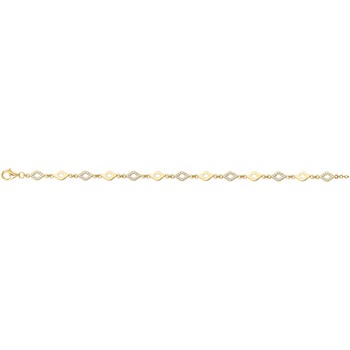 Bracelet souple multi-motifs en Plaqué Or avec oxyde de zirconium blanc