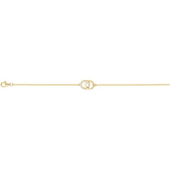 Bracelet souple mono-motif en Plaqué Or avec oxyde de zirconium blanc