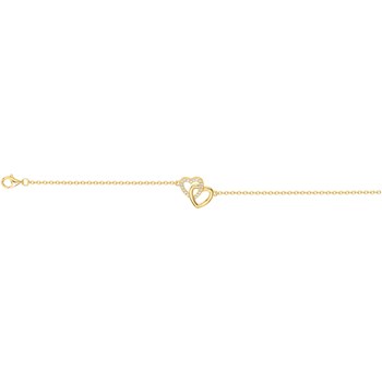 Bracelet souple mono-motif en Plaqué Or avec oxyde de zirconium blanc