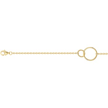 Bracelet souple mono-motif en Plaqué Or avec oxyde de zirconium blanc