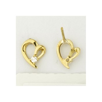 Boucles d'oreilles clous en Plaqué Or avec  blanc