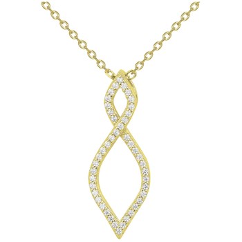 Collier mono-motif en Plaqué Or avec oxyde de zirconium blanc