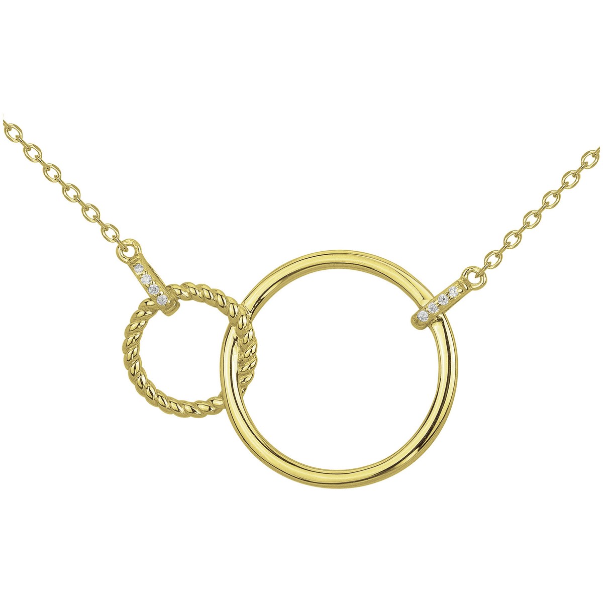 Collier mono-motif en Plaqué Or avec oxyde de zirconium blanc