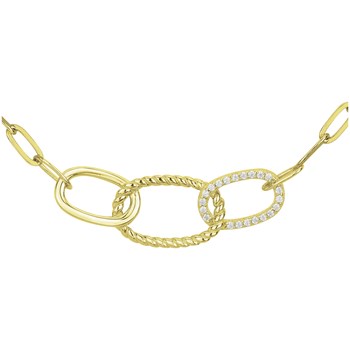 Collier mono-motif en Plaqué Or avec oxyde de zirconium blanc