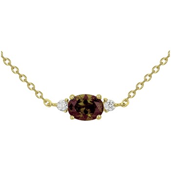 Collier en Plaqué Or avec oxyde de zirconium marron