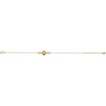 Bracelet souple mono-motif Thérèse en Plaqué Or avec oxyde de zirconium jaune