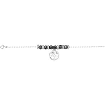 Bracelet souple mono-motif Roxane en Argent avec oxyde de zirconium blanc