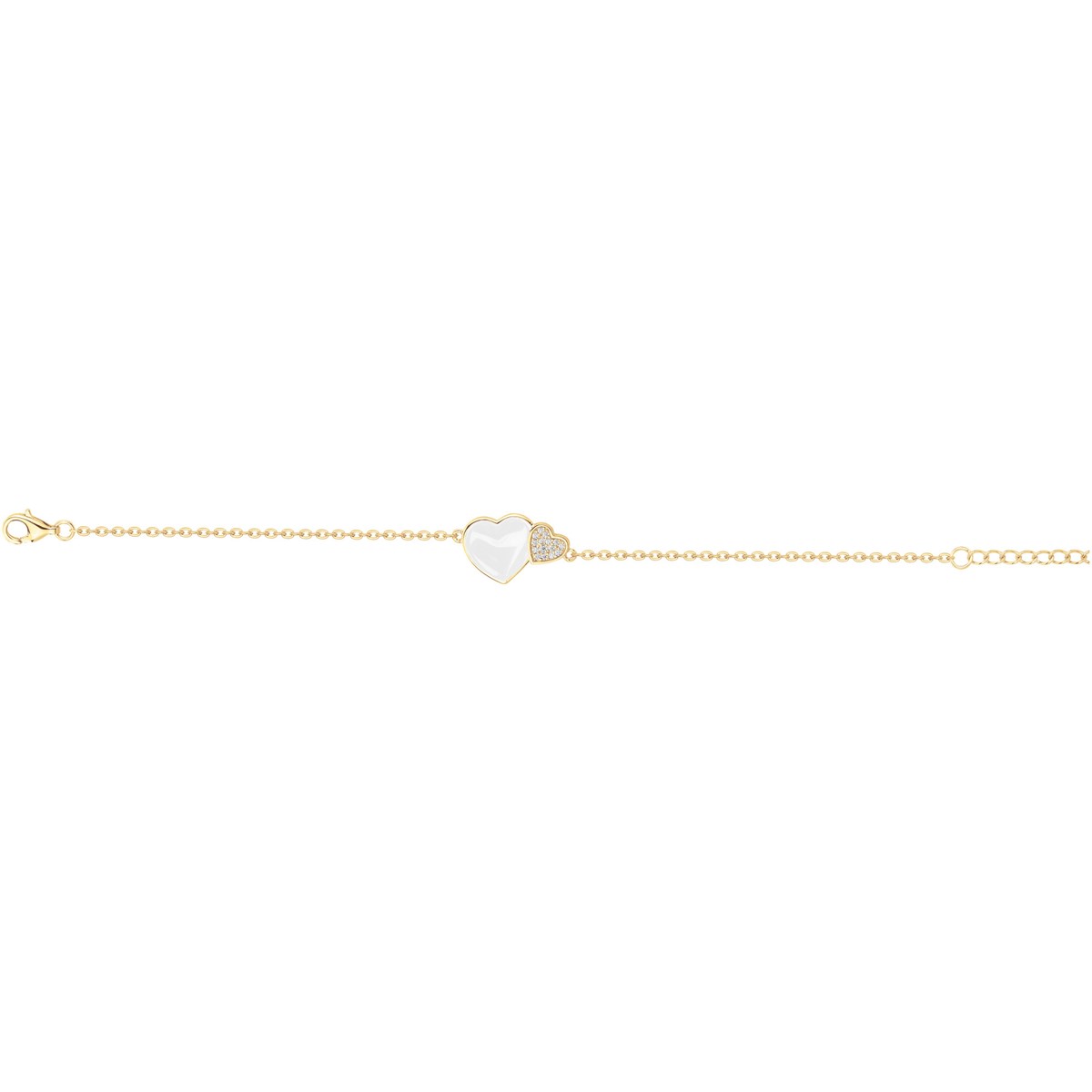 Bracelet Jade en Plaqué Or avec oxyde de zirconium blanc