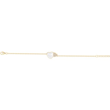 Bracelet Jade en Plaqué Or avec oxyde de zirconium blanc