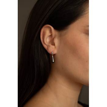 Boucles d'oreilles pendantes Alix en Argent avec oxyde de zirconium blanc
