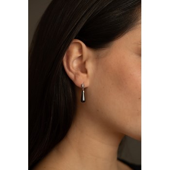 Boucles d'oreilles pendantes Alix en Argent avec oxyde de zirconium blanc