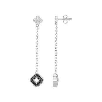 Boucles d'oreilles en Argent avec oxyde de zirconium blanc