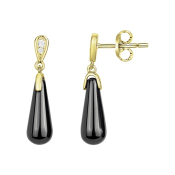 Boucles d'oreilles pendantes Alix en Plaqué Or avec oxyde de zirconium blanc