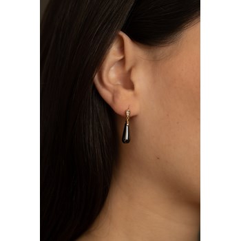 Boucles d'oreilles pendantes Alix en Plaqué Or avec oxyde de zirconium blanc