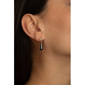 Boucles d'oreilles pendantes Alix en Plaqué Or avec oxyde de zirconium blanc