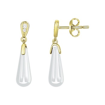 Boucles d'oreilles pendantes Alix en Plaqué Or avec oxyde de zirconium blanc