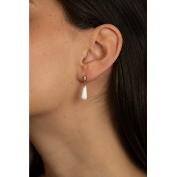 Boucles d'oreilles pendantes Alix en Plaqué Or avec oxyde de zirconium blanc