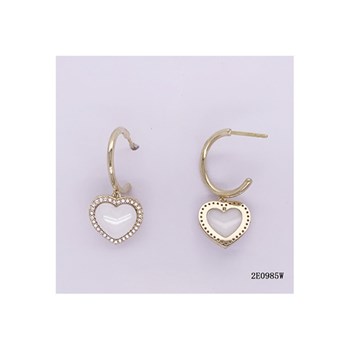 Boucles d'oreilles Luna en Plaqué Or avec oxyde de zirconium blanc