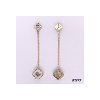 Boucles d'oreilles en Plaqué Or avec oxyde de zirconium blanc