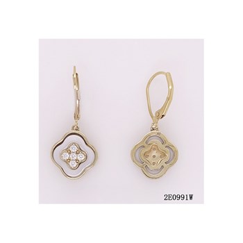 Boucles d'oreilles en Plaqué Or avec oxyde de zirconium blanc
