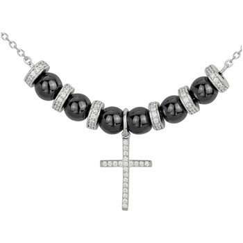 Collier mono-motif Irina en Argent avec oxyde de zirconium blanc