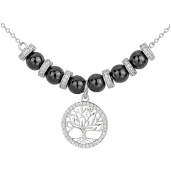 Collier mono-motif Roxane en Argent avec oxyde de zirconium blanc