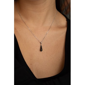 Collier mono-motif Alix en Argent avec oxyde de zirconium blanc