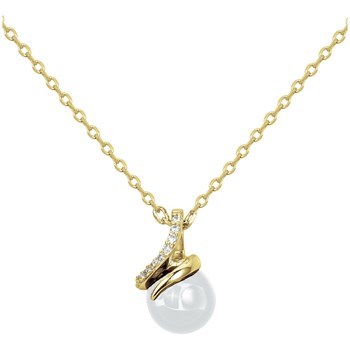 Collier mono-motif Layla en Plaqué Or avec oxyde de zirconium blanc