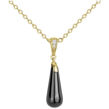 Collier mono-motif Alix en Plaqué Or avec oxyde de zirconium blanc