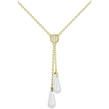 Collier Y Eléa en Plaqué Or avec oxyde de zirconium blanc