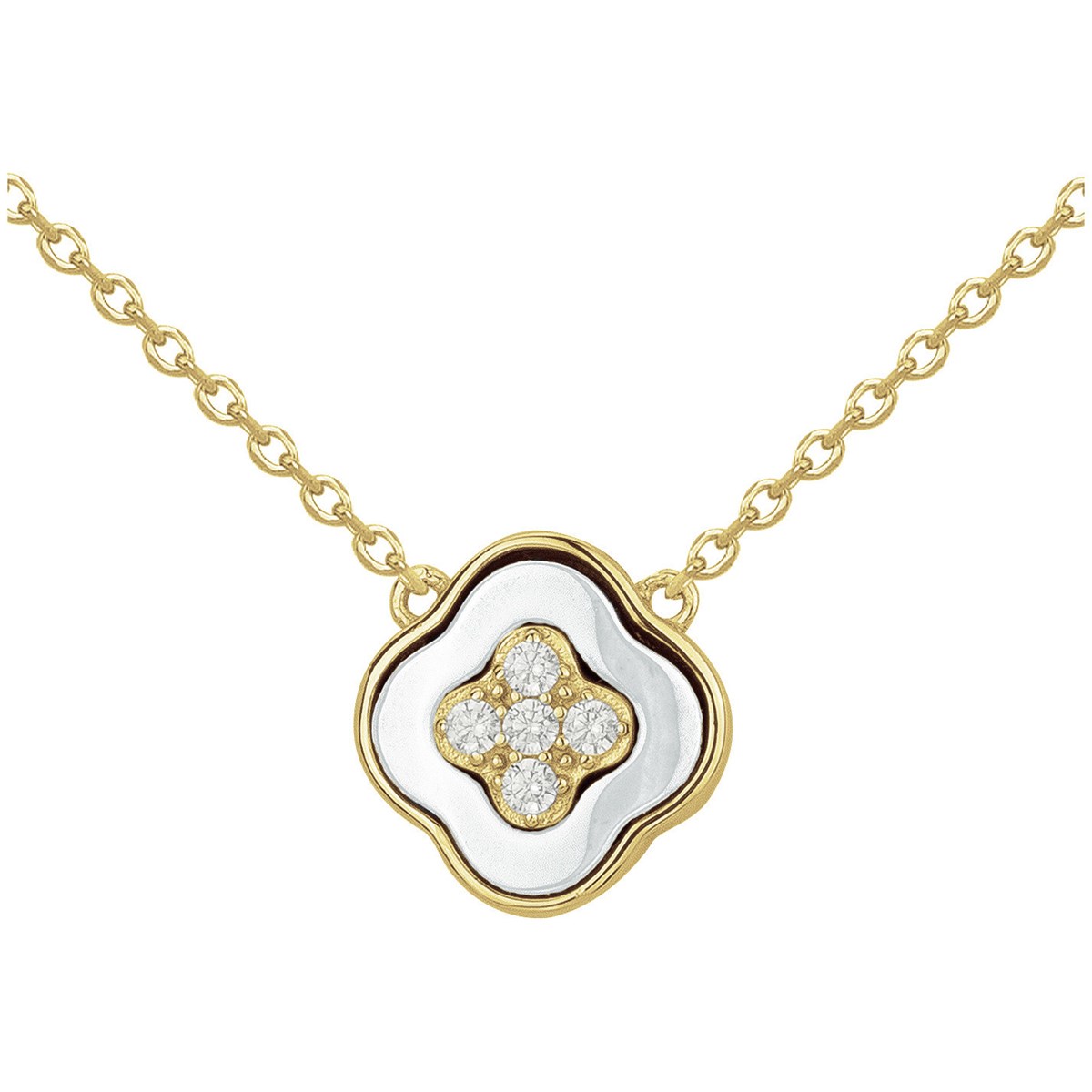 Collier Amaya en Plaqué Or avec oxyde de zirconium blanc