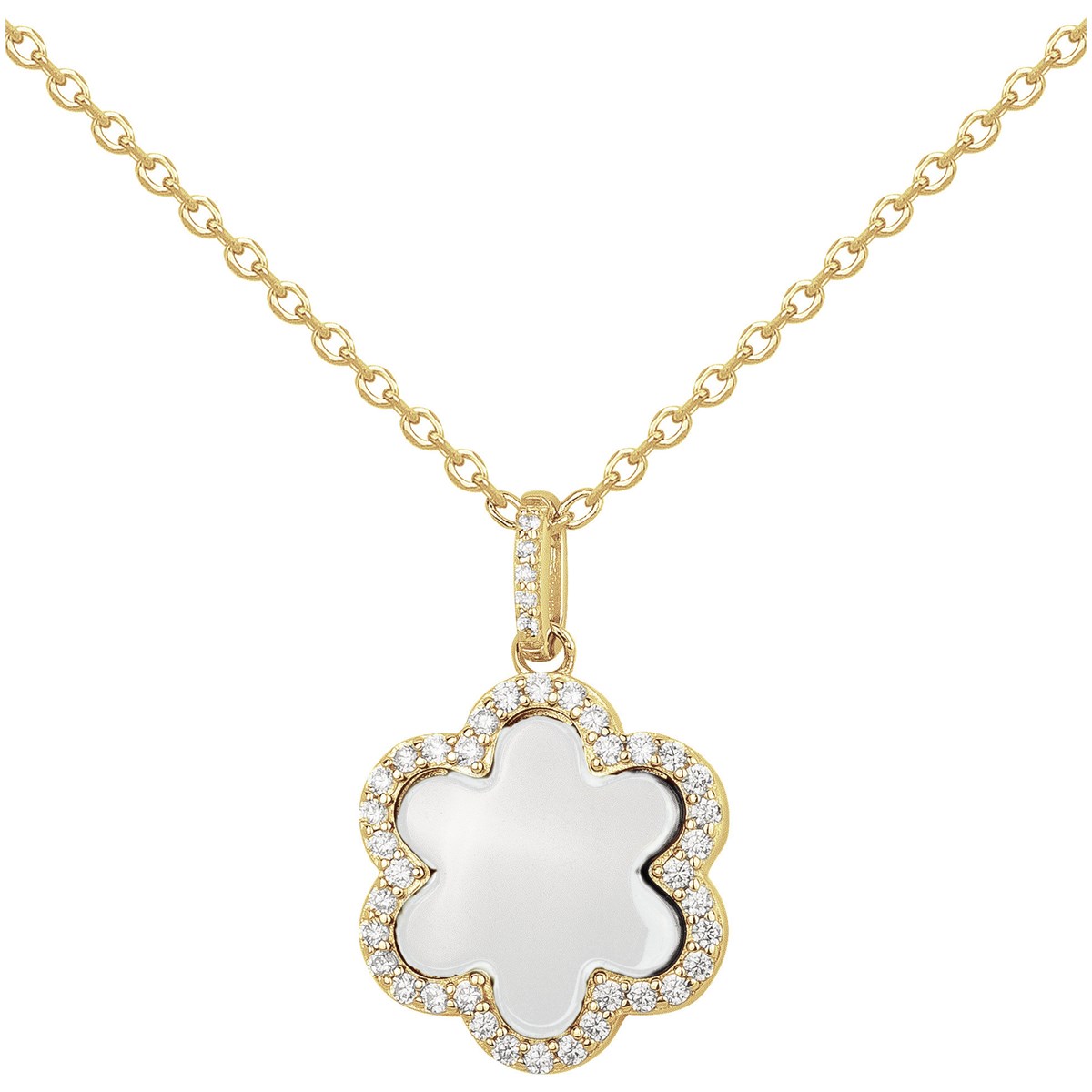 Collier Léonie en Plaqué Or avec oxyde de zirconium blanc