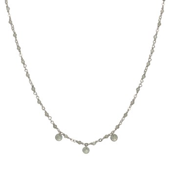 Collier En Argent Rhodié Pierres Naturelles Labradorite Pampilles Labradorite