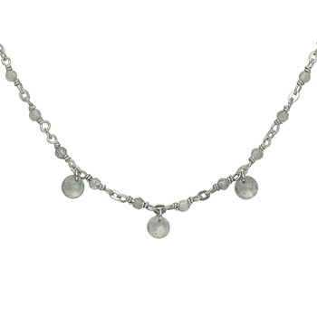 Collier En Argent Rhodié Pierres Naturelles Labradorite Pampilles Labradorite