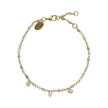 Bracelet En Argent Doré Pierres Naturelles Labradorite Pampilles Labradorite