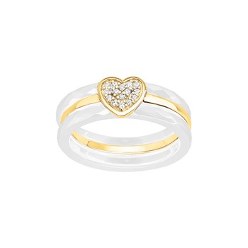 Bague Harper en Plaqué Or avec oxyde de zirconium blanc