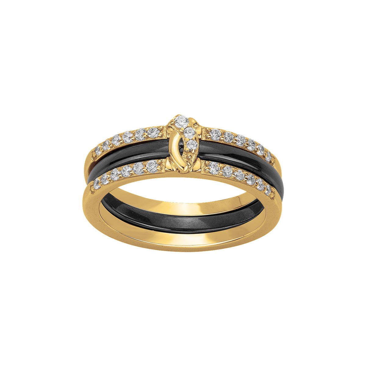 Bague Zita en Plaqué Or avec oxyde de zirconium blanc