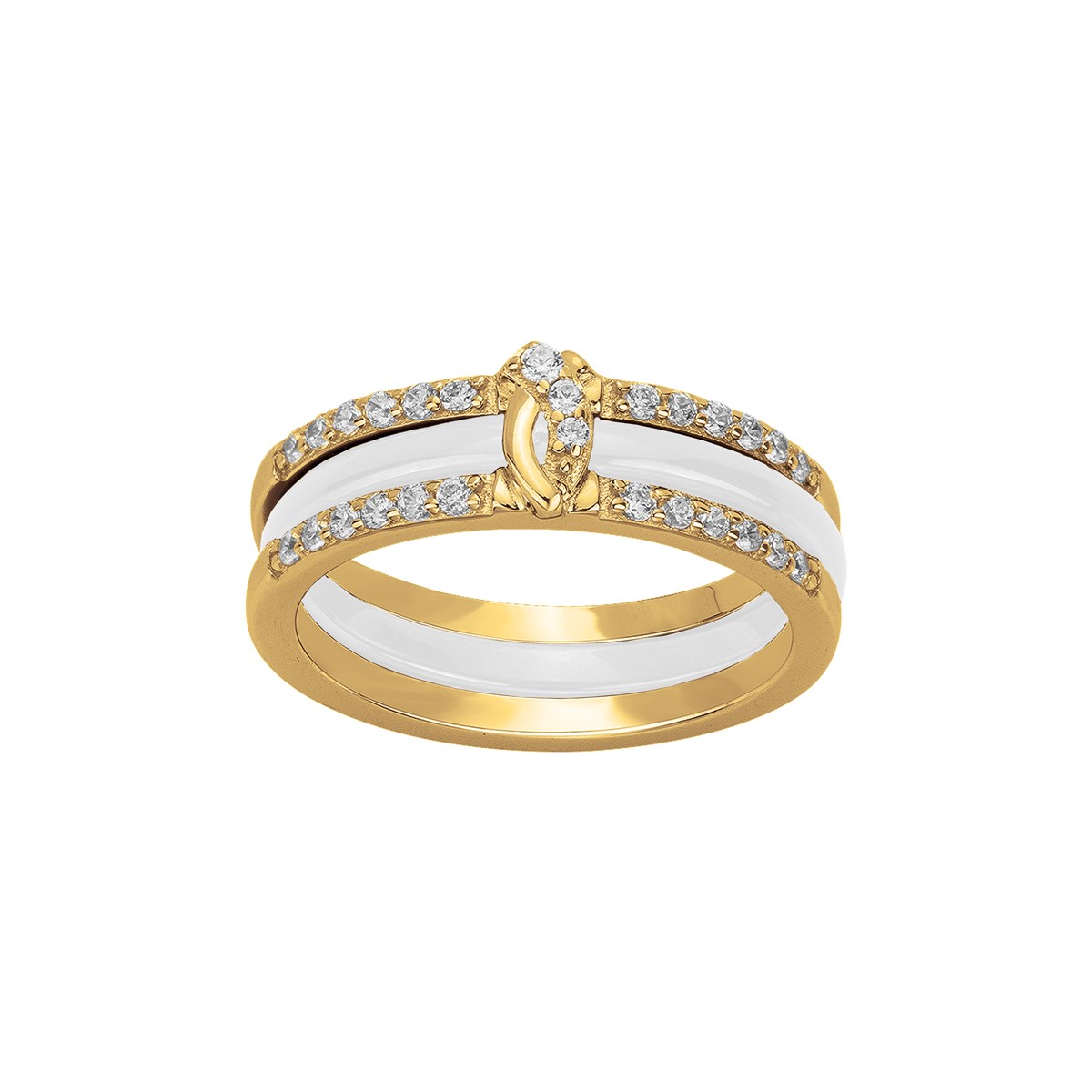 Bague Zita en Plaqué Or avec oxyde de zirconium blanc