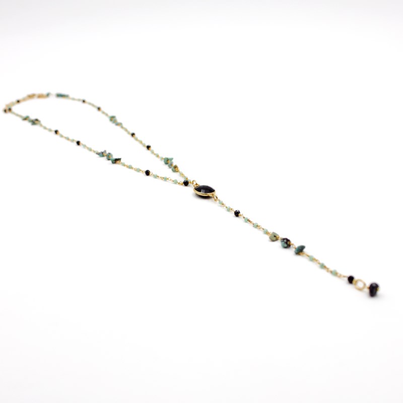 Collier long chapelet - CORALIE