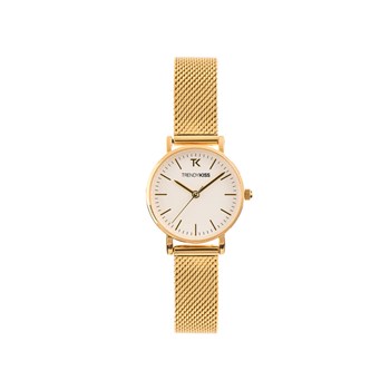 Charlotte - Montre femme - Analogique 3 aiguilles - Boitier de forme ronde en métal - Cadran blanc