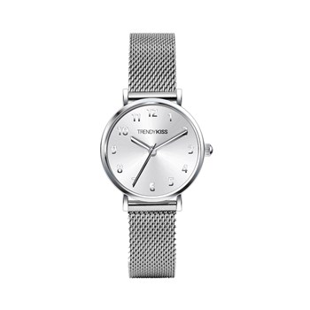 Charlotte - Montre femme - Analogique 3 aiguilles - Boitier de forme ronde en métal - Cadran argent