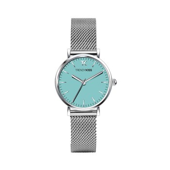 Charlotte - Montre femme - Analogique 3 aiguilles - Boitier de forme ronde en métal - Cadran turquoise