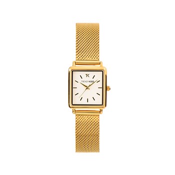 Lydie - Montre femme - Analogique 3 aiguilles - Boitier de forme carrée en métal - Cadran argent