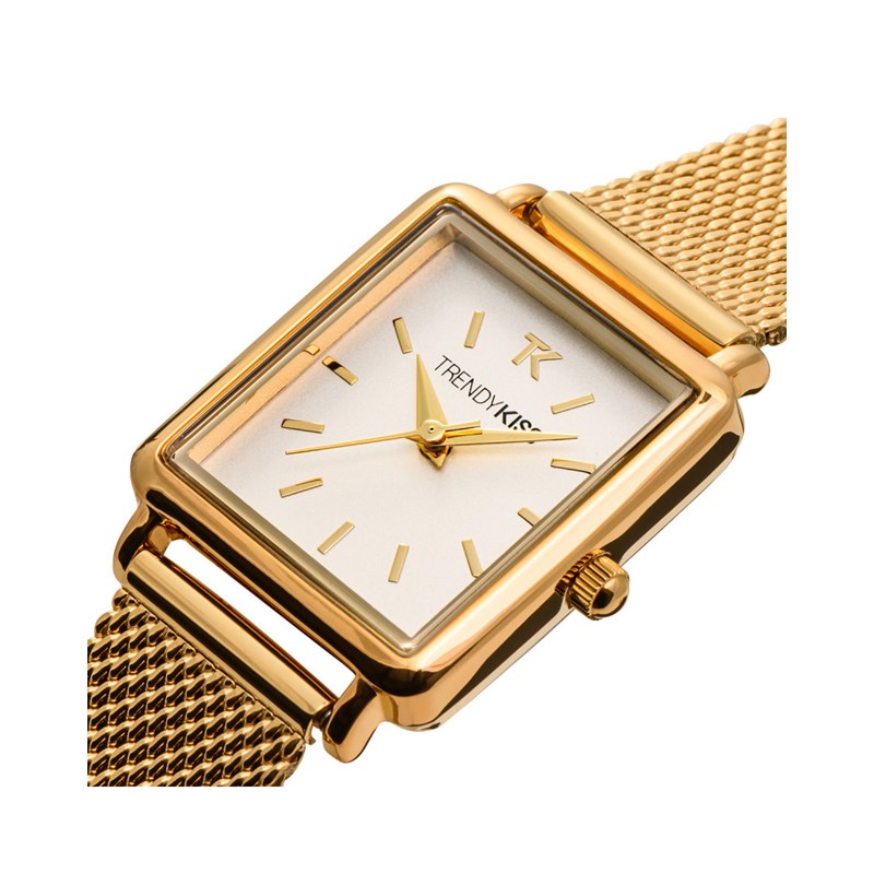 Lydie - Montre femme - Analogique 3 aiguilles - Boitier de forme carrée en métal - Cadran argent - vue 2