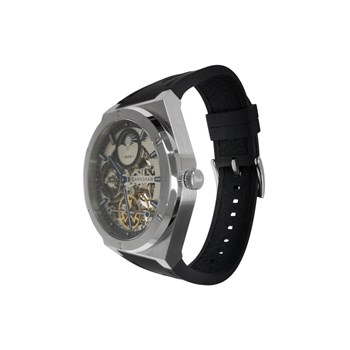 Drake Dual Time Automatic - Montre homme - Mouvement automatique squelette avec fonction 24H - Boitier argent