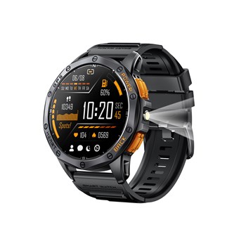 GPS MOTION TRAIL - Boitier rectangulaire en acier - Bracelet en silicone noir